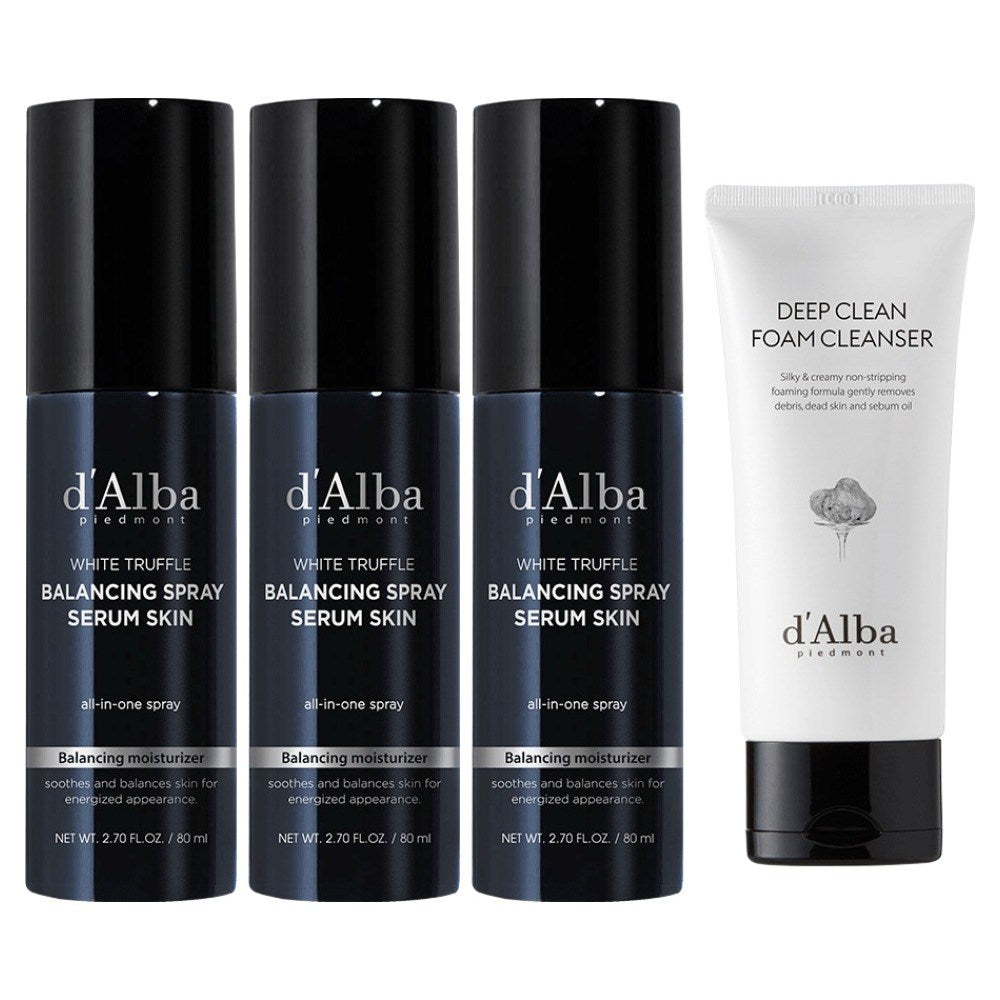 [D'ALBA] Men's All-in-One Balancing Spray Serum Skin Set (3 x 80ml + 80ml)