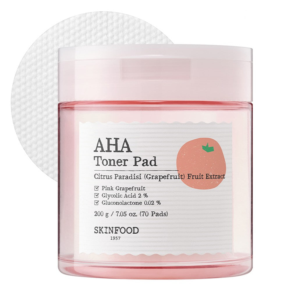 [SKINFOOD] Pink Grapefruit AHA Toner Pad (70 sheets)