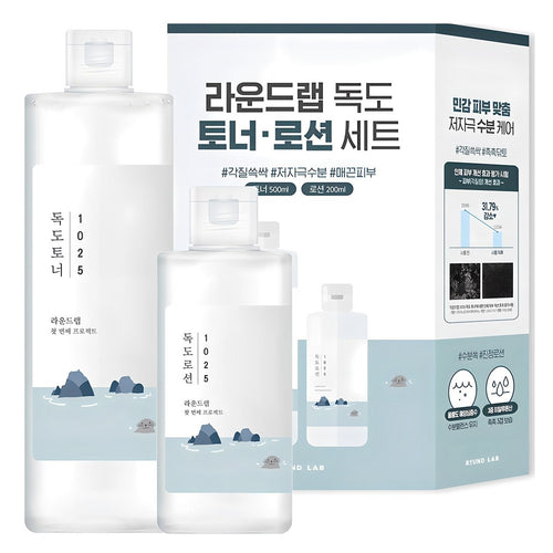 [ROUND LAB] 1025 Dokdo Toner 500ml + Lotion 200ml Set (1 set)
