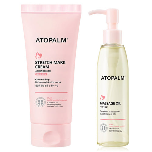 [ATOPALM] Maternity Care Stretch Mark Cream & Massage Oil Set (1 set)