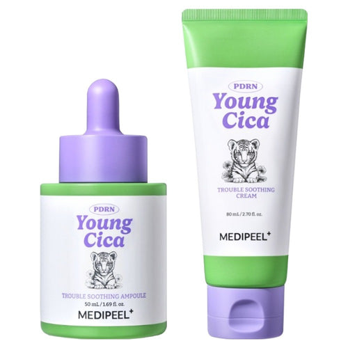 [MEDIPEEL] Young Cica PDRN Trouble Soothing Ampoule + Cream Set (1 set)