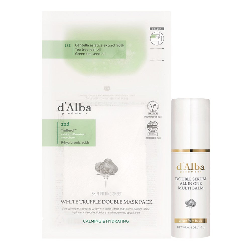 [D'ALBA] Double Serum All-in-One Multi Balm + White Truffle Double Mask Pack (10g + 1 set)