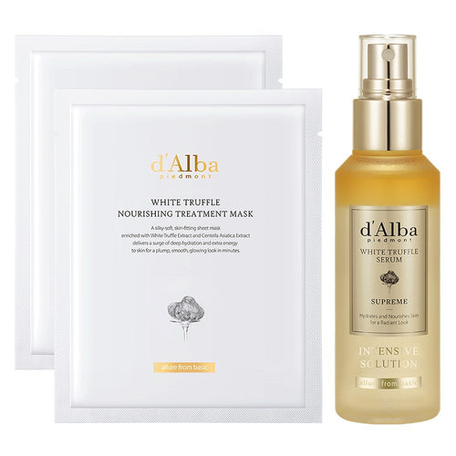 [D'ALBA] White Truffle Supreme Intensive Serum & Nourishing Mask Set (100ml + 2 sheets)