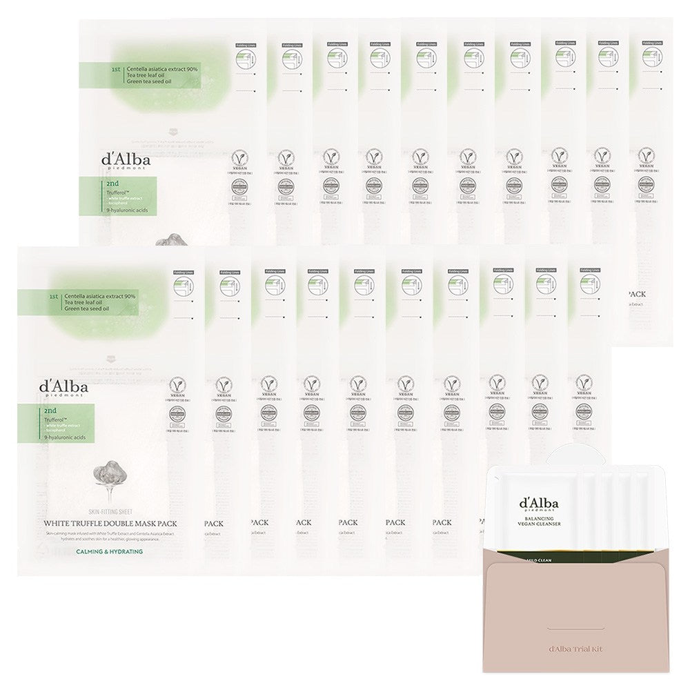 [D'ALBA] White Truffle Nourishing Treatment Mask 20p + Balancing Vegan Gel Cleanser 3ml x 5p Set (1 set)