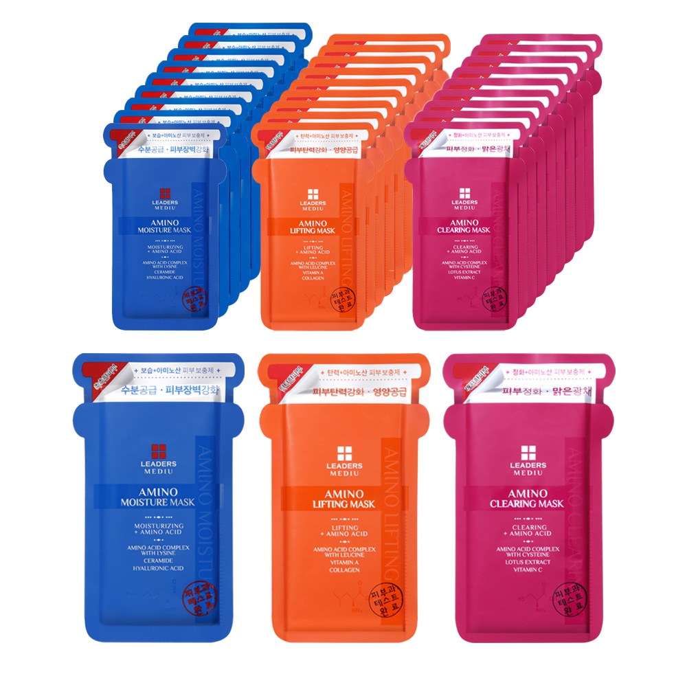 [LEADERS] Mediu Amino Moisture Elasticity Radiance Mask Set (30 sheets)