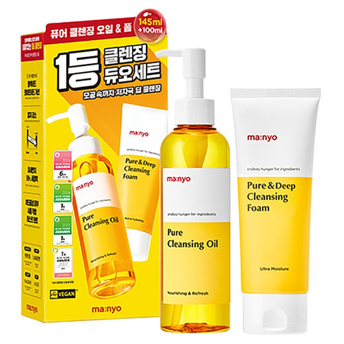 [MANYO] Pure Cleansing Oil & Cleansing Foam Duo Set (1 set)
