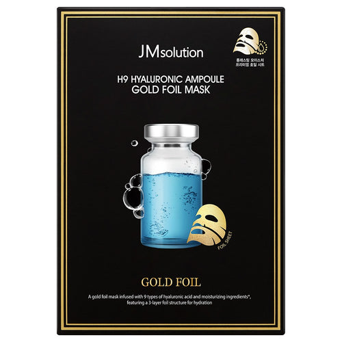 [JMSOLUTION] H9 Hyaluronic Ampoule Gold Foil Mask (10 x 35ml)