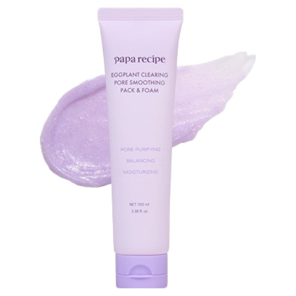 [PAPA RECIPE] Eggplant Clearing Pore Smoothing Pack & Foam (100ml)
