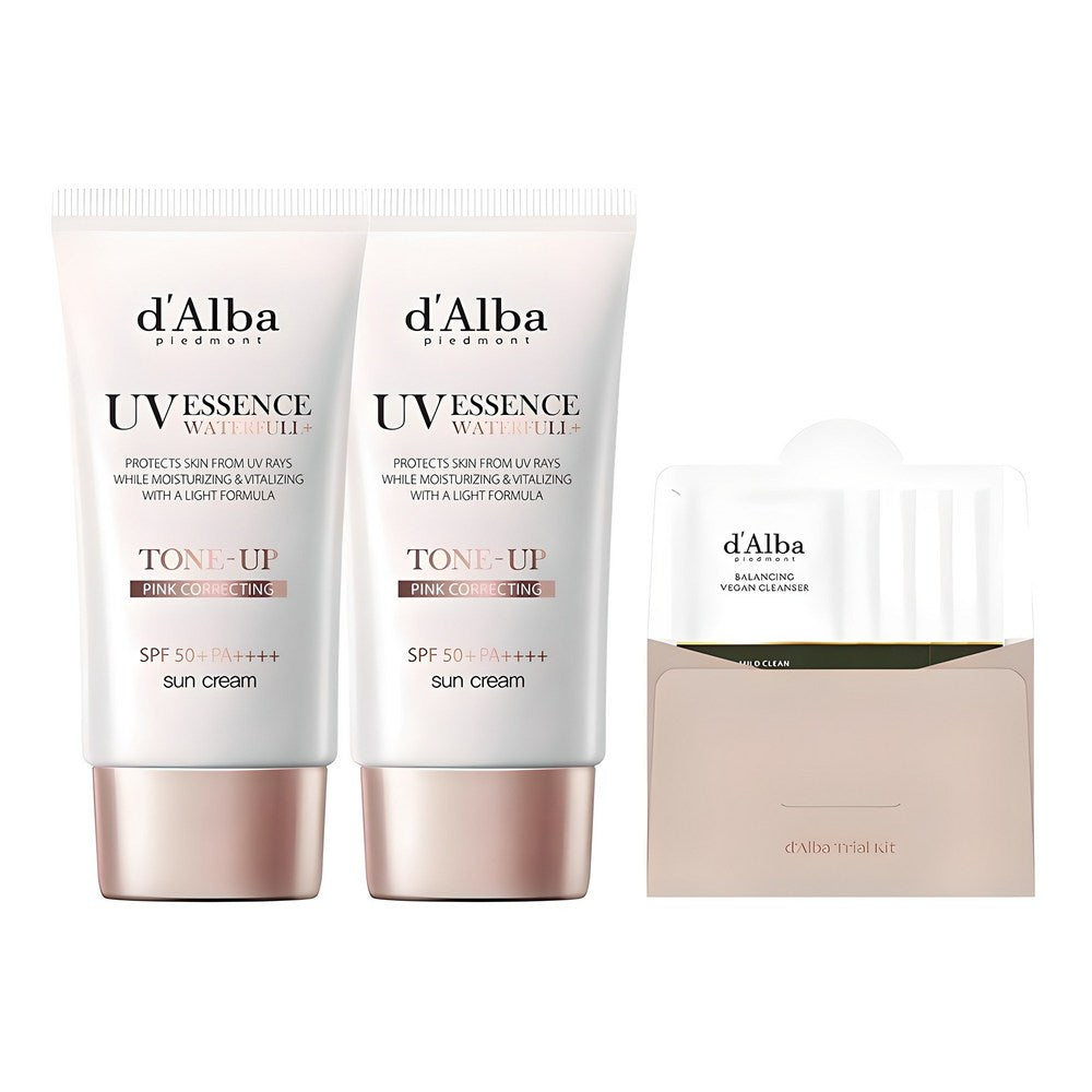[D'ALBA] Waterfull Tone-Up Sun Cream SPF50+ PA++++ Set (50ml x 2 + 15ml)