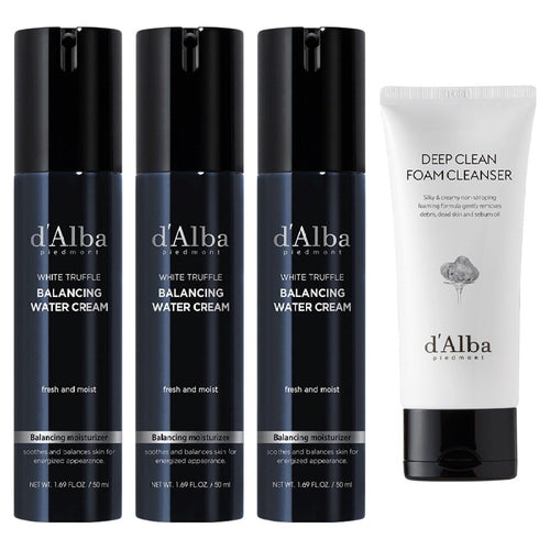 [D'ALBA] Men's Balancing Water Cream & Foam Cleanser Set (1 set)