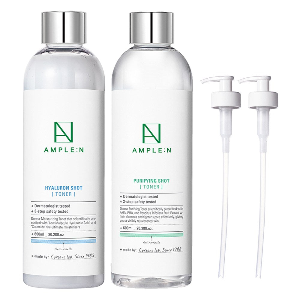 [AMPLE:N] Hyaluron Shot Toner & Purifying Shot Toner Set (1 set)