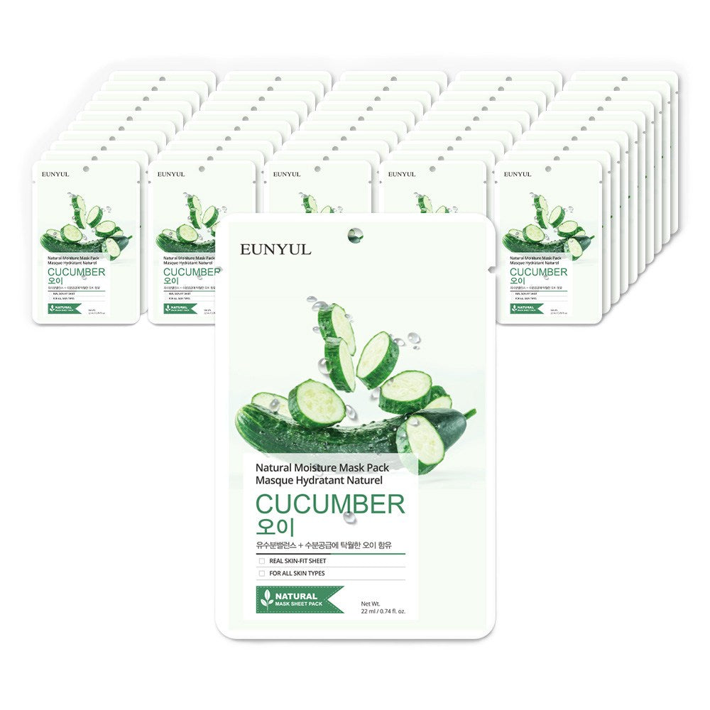 [EUNYUL] Natural Moisture Mask Pack Cucumber (50 x 22ml)