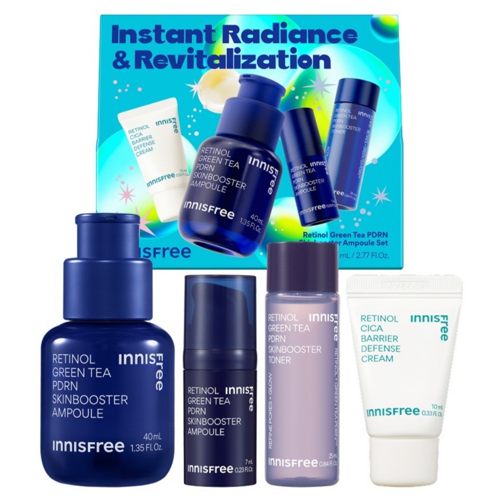 [INNISFREE] Retinol Green Tea PDRN Skin Booster Ampoule Set (1 set)