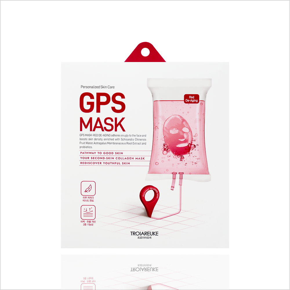 [TROIAREUKE] GPS Mask Red D-Aging (1 sheet)