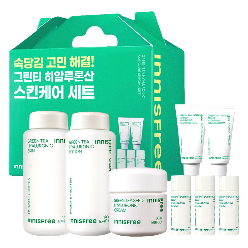 [INNISFREE] Green Tea Hyaluronic Skincare 3-Piece Set (1 set)