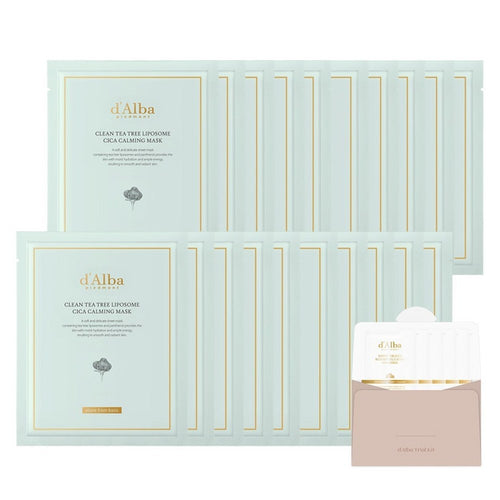 [D'ALBA] Clean Tea Tree Liposome Cica Calming Mask Set (20 x 25ml + 5 x 3ml)