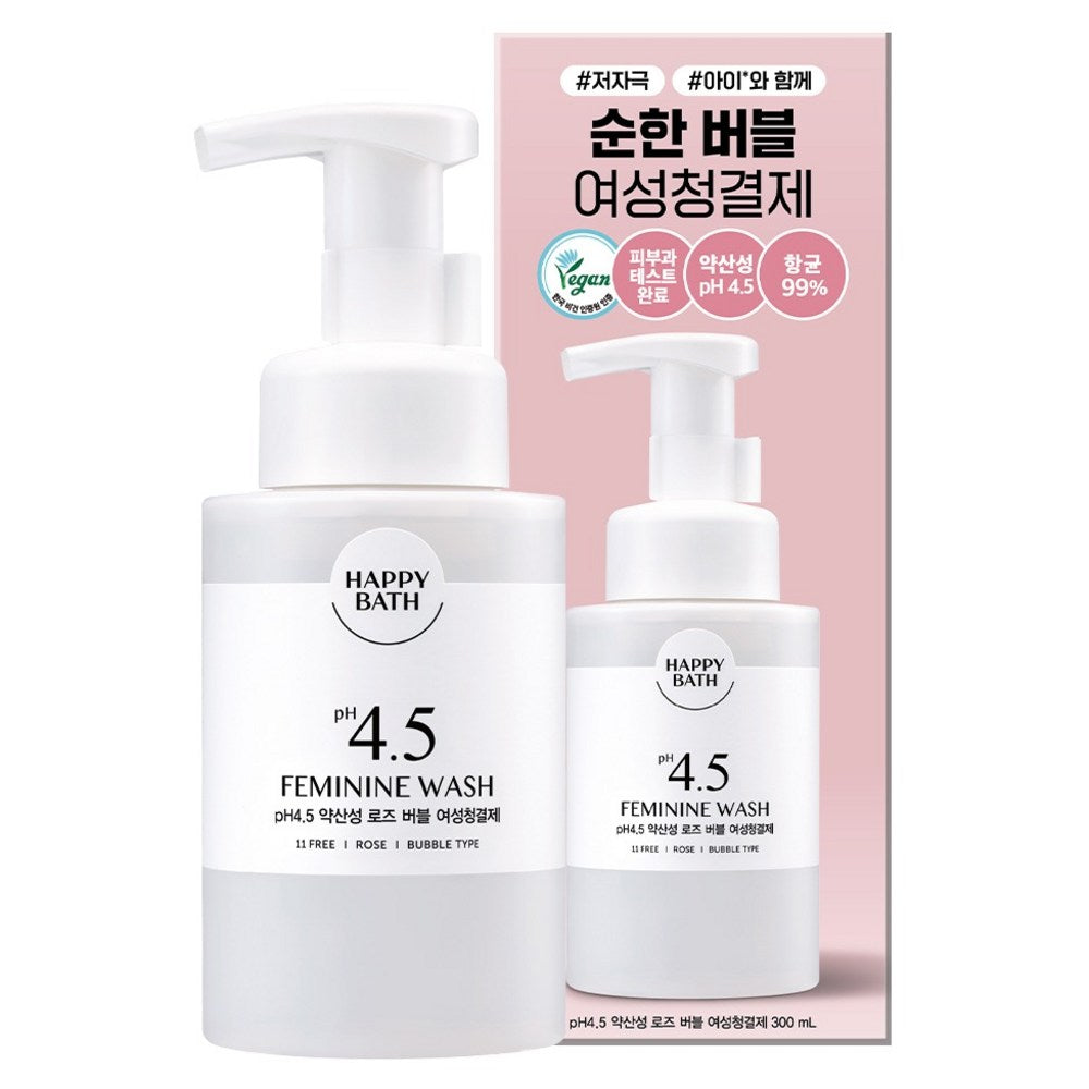 [HAPPYBATH] pH 4.5 Acidic Rose Bubble Feminine Wash (250g)