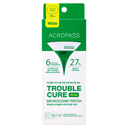 [ACROPASS] Trouble Cure Microcone Patch Wide + Skin Cleanser Set (3 patches + 3 pads)