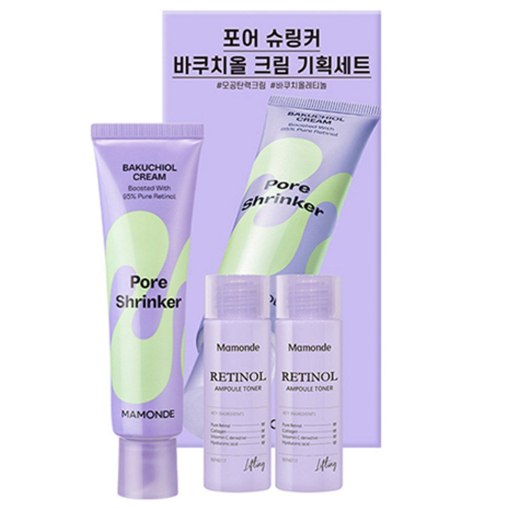 [MAMONDE] Pore Shrinker Bakuchiol Cream + Retinol Ampoule Toner Set (1 set)