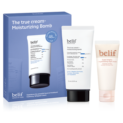 [BELIF] The True Cream Moisturizing Bomb + Regenerating Night Mask Set (75ml + 35ml)