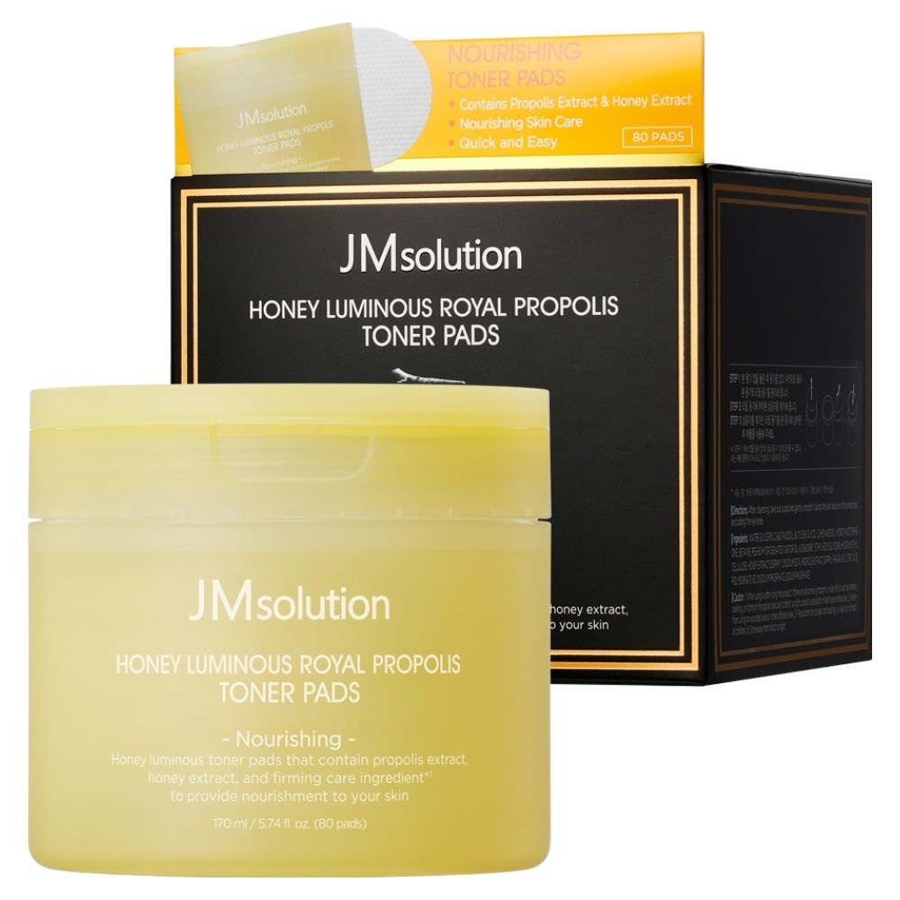 [JMSOLUTION] Honey Luminous Royal Propolis Nourishing Toner Pad (80 sheets)