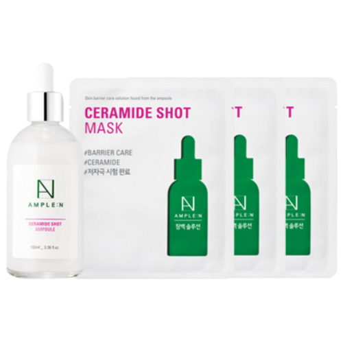 [AMPLE:N] Ceramide Shot Ampoule 100ml + Ceramide Shot Mask 3p Set (1 set)