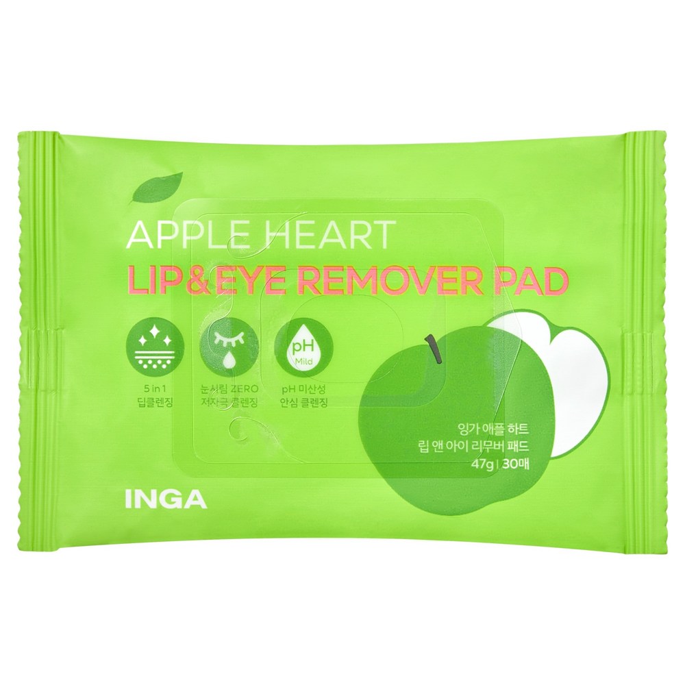[INGA] Apple Heart Lip & Eye Remover Pad (30 pads)