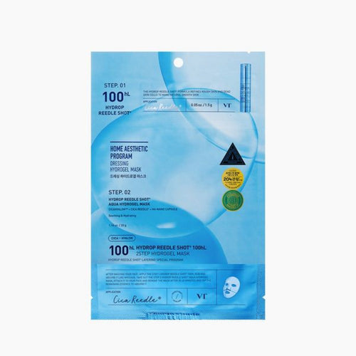 [VT COSMETICS] VT Hydrop Reedle Shot 100hL 2-Step Hydrogel Mask (4 sheets)