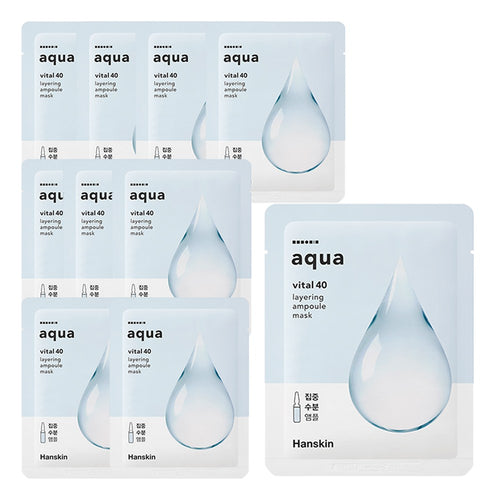 [HANSKIN] Vital 40 Layering Ampoule Mask Aqua (10 sheets)