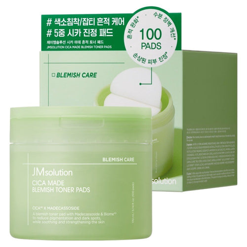 [JMSOLUTION] Cica Made Trace Soothing Toner Pad (170ml, 100 pads)