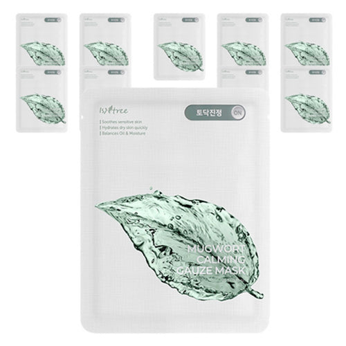[ISNTREE] Mugwort Calming Gauze Mask (10 sheets)