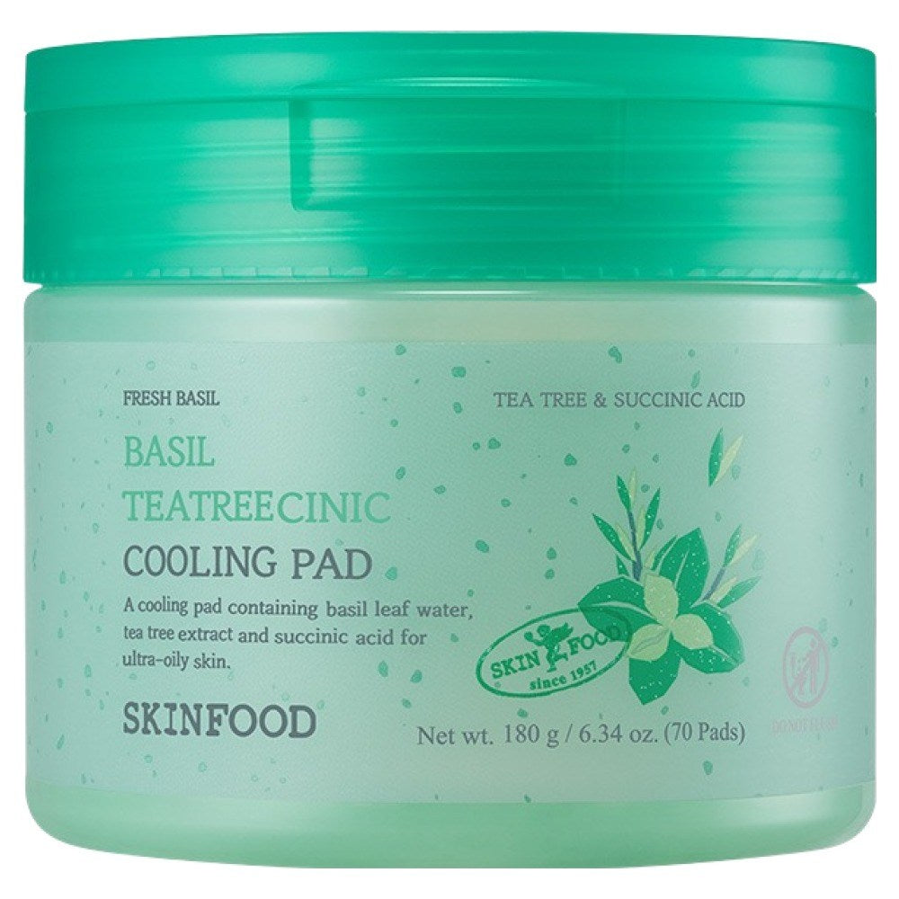 [SKINFOOD] Basil Tea Tree Cooling Pad (70 pads)