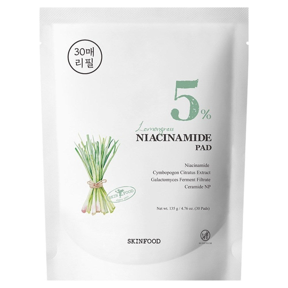 [SKINFOOD] Lemongrass Niacinamide 5% Pad (Refill) (30 sheets)