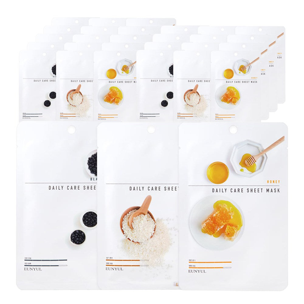 [EUNYUL] Daily Care Sheet Mask (Black Bean, Rice, Honey) (30 x 22ml)