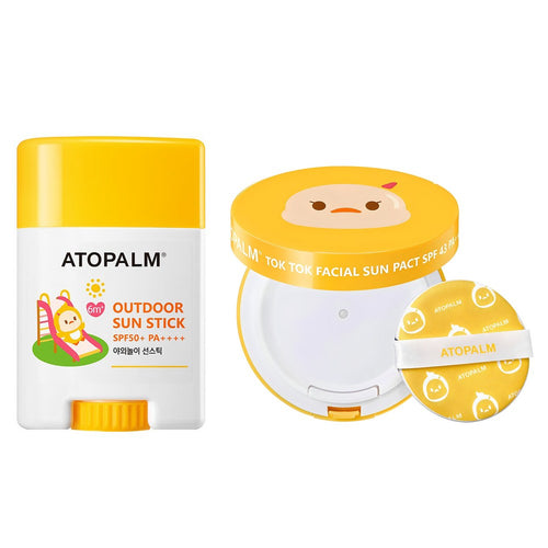 [ATOPALM] Kids Facial Sun Pact SPF43 PA+++ & Outdoor Sun Stick SPF50+ PA++++ Set (1 set)