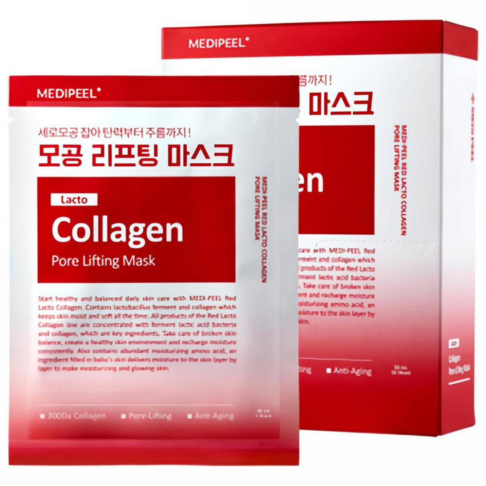 [MEDIPEEL] Red Lacto Collagen Pore Lifting Mask Sheet (10 sheets)