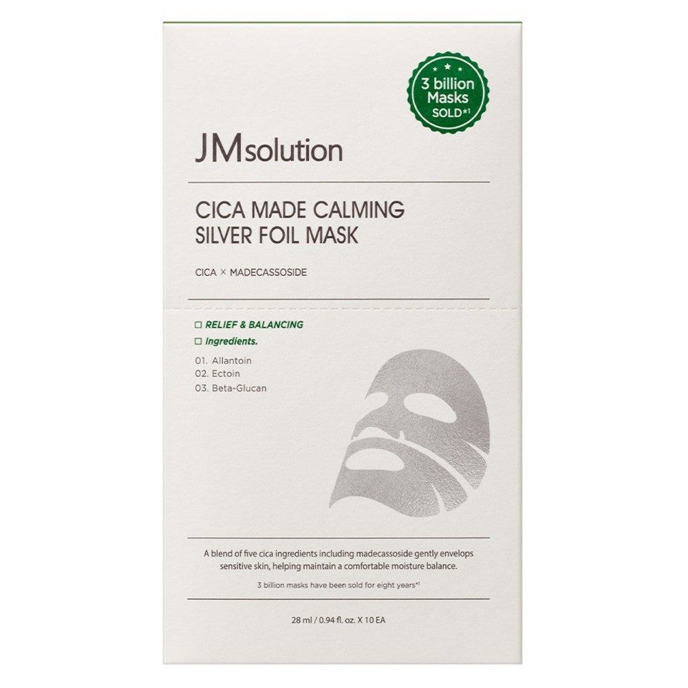 [JMSOLUTION] Cicamade Calming Silver Foil Mask (10 sheets)