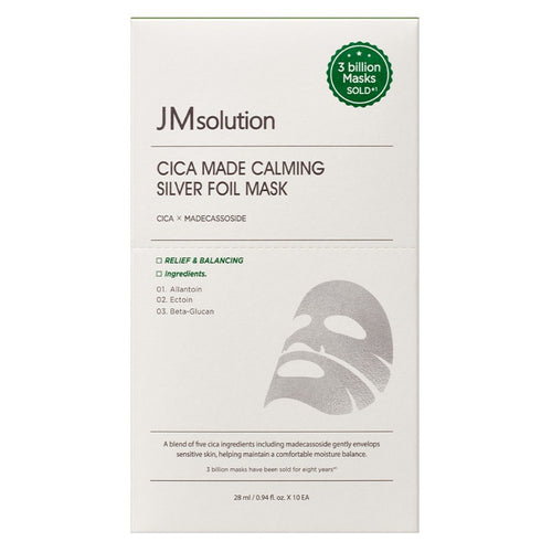 [JMSOLUTION] Cicamade Calming Silver Foil Mask (10 sheets)