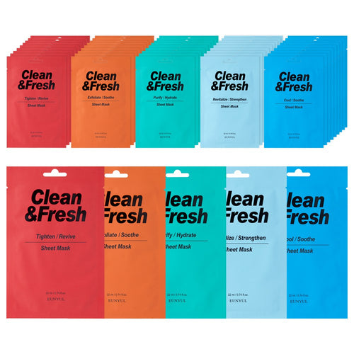 [EUNYUL] Clean & Fresh Sheet Mask Moisturizing Set (50 sheets)