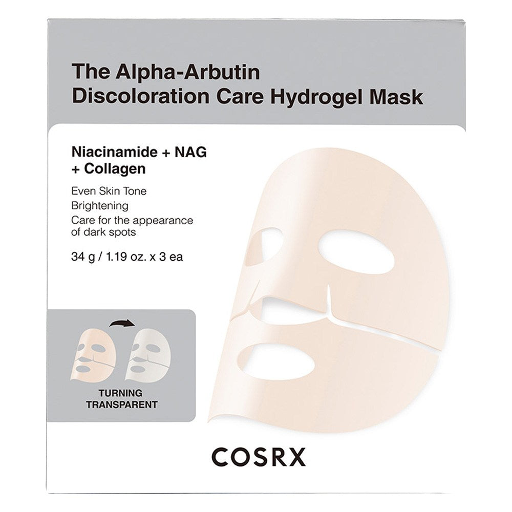[COSRX] The Alpha-Arbutin Discoloration Care Hydrogel Mask (3 x 34g)