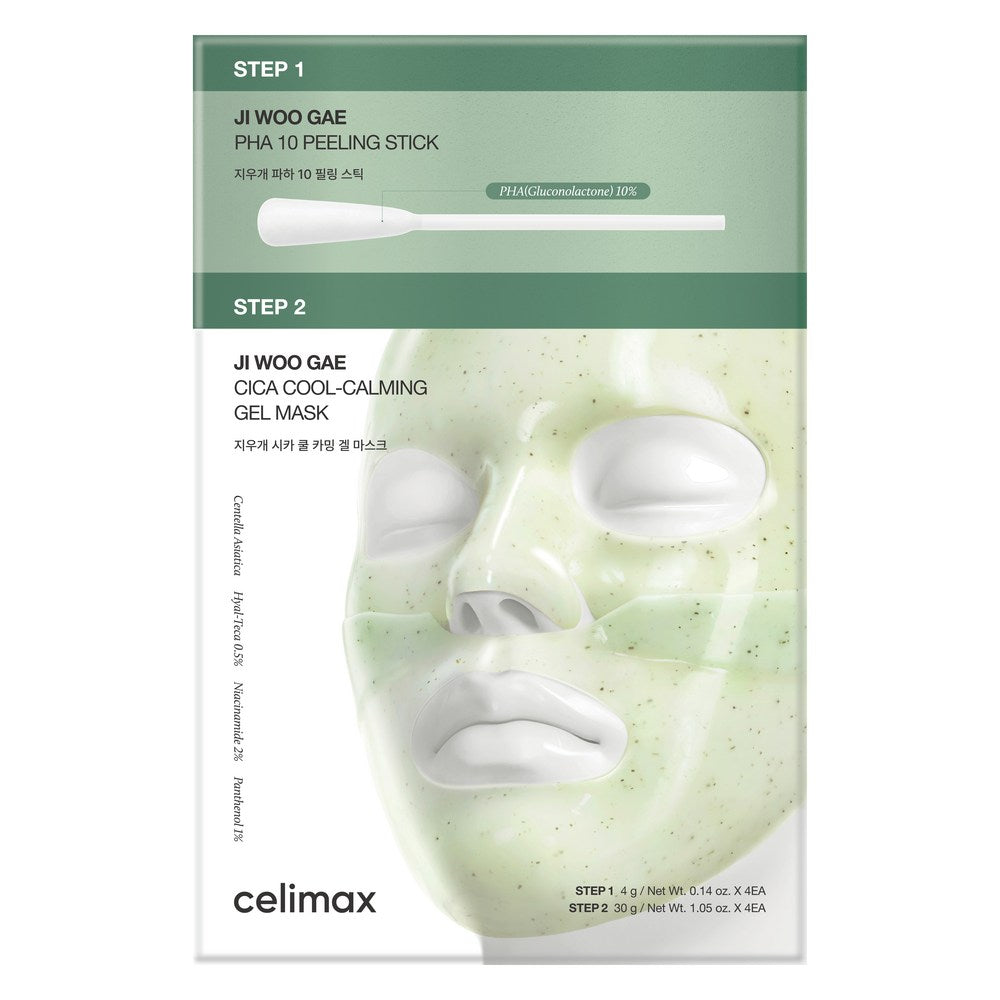 [CELIMAX] Ji Woo Gae Cica PHA Peel 2-Step Gel Mask (4 x 1 set)