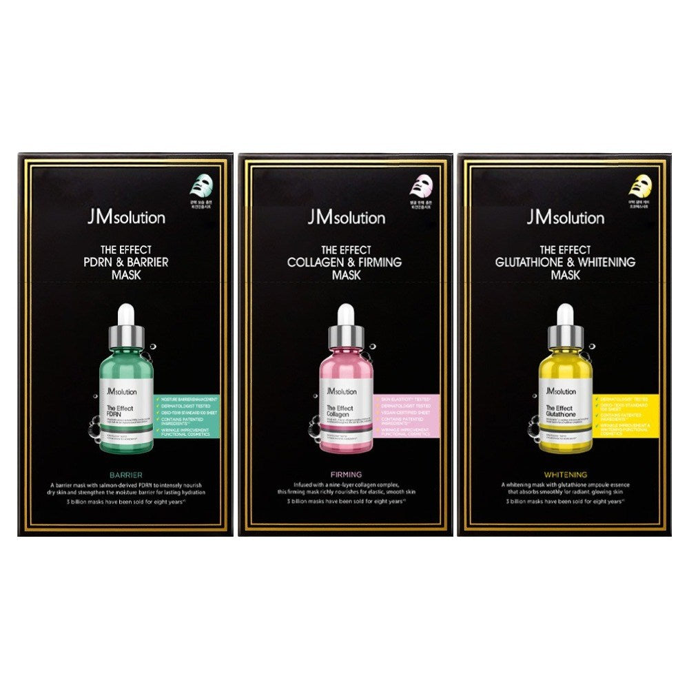 [JMSOLUTION] The Effect PDRN Barrier + Collagen Firming + Glutathione Whitening Mask Set (30 sheets)