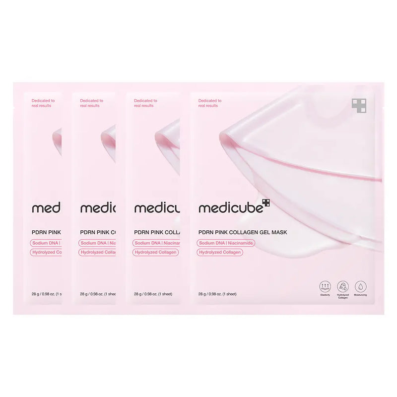 [MEDICUBE] PDRN Pink Collagen Jelly Gel Mask Set (28g × 4)
